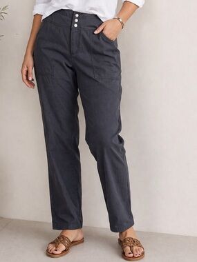 NWT Carbon2Cobalt Leeway Linen Blend Gray Pants Size‎ 10 Effortless Resortwear